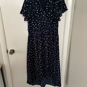 Lane Bryant Navy Polka Dot Dress